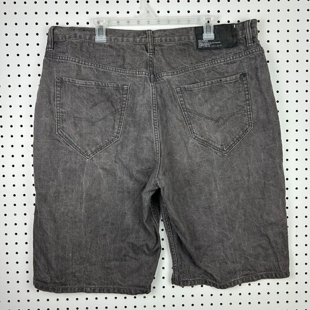 Rocawear Loose Fit Baggy Jean Shorts Sz 40 Black Goth Jorts Wide‎ Leg Skate Y2K